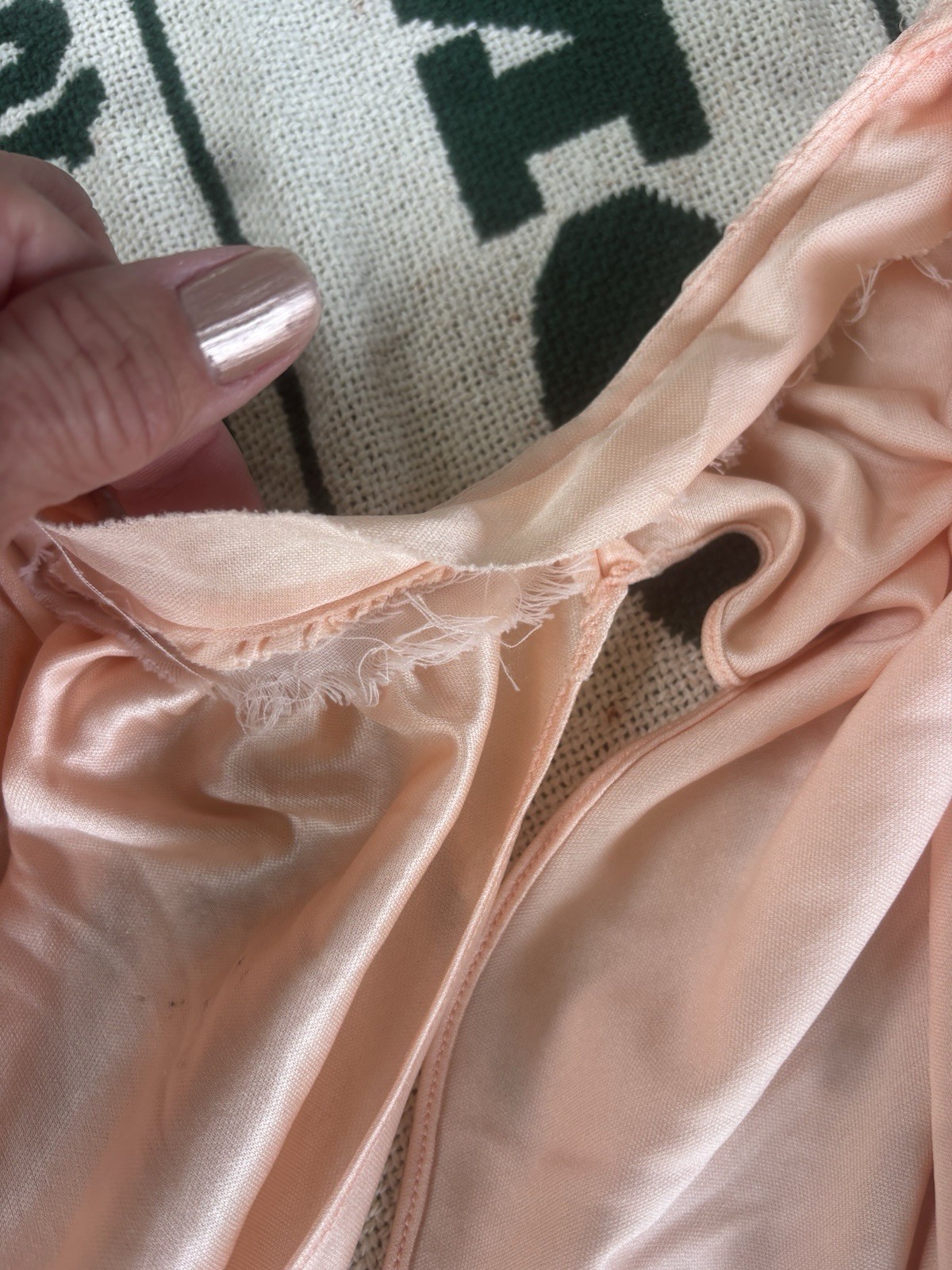 Vintage Peachy Ruched Gown and Jacket with Open Back Split Side 70s Size 12