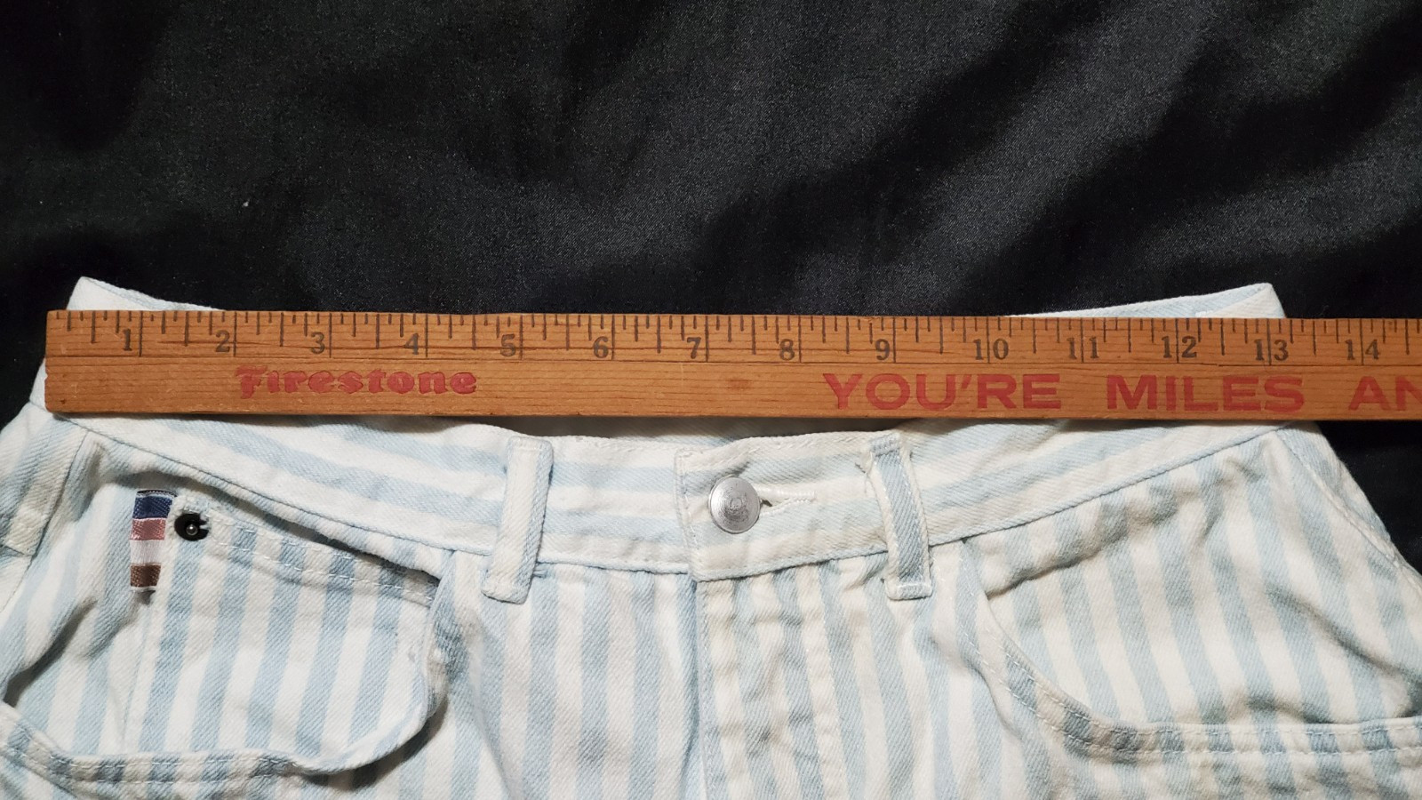 Vtg PS Gitano Blue White Striped Jeans 80s 90’s Proportionately Sized 12 Short