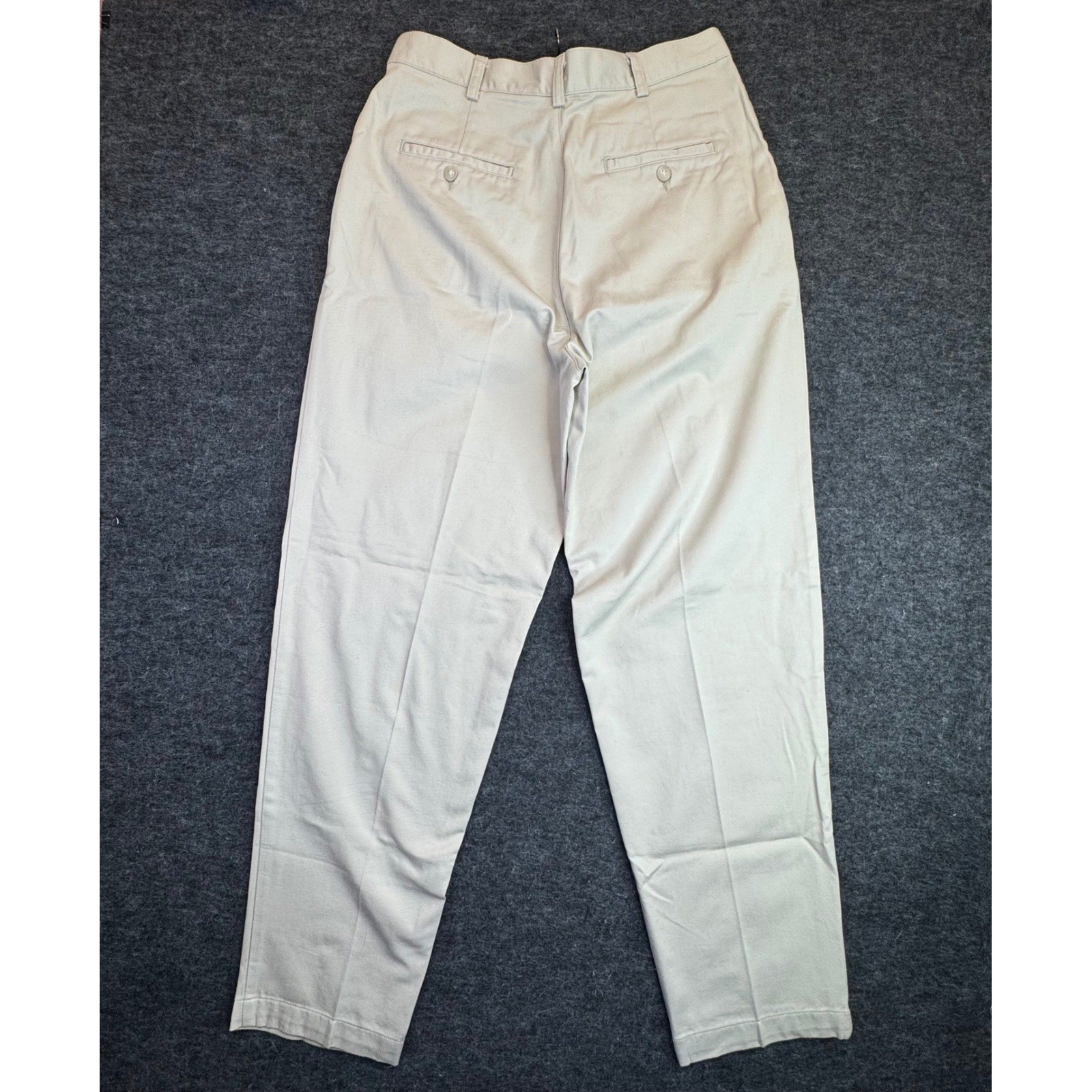 Vintage Womens Dockers Classic Khakis Pants 12×31 Beige Pleated Tapered Chinos