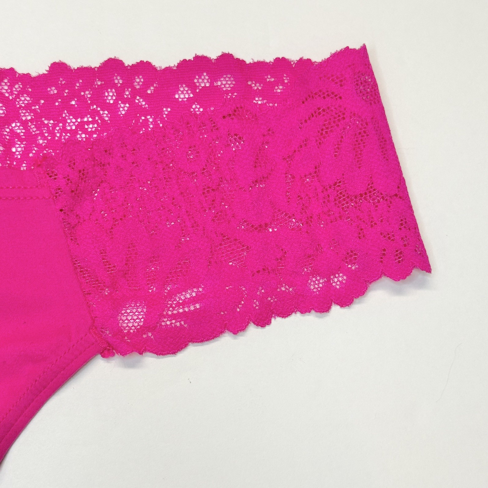2016 Vintage PINK by Victoria’s Secret Solid Pink Lace Thong Panties Size Medium