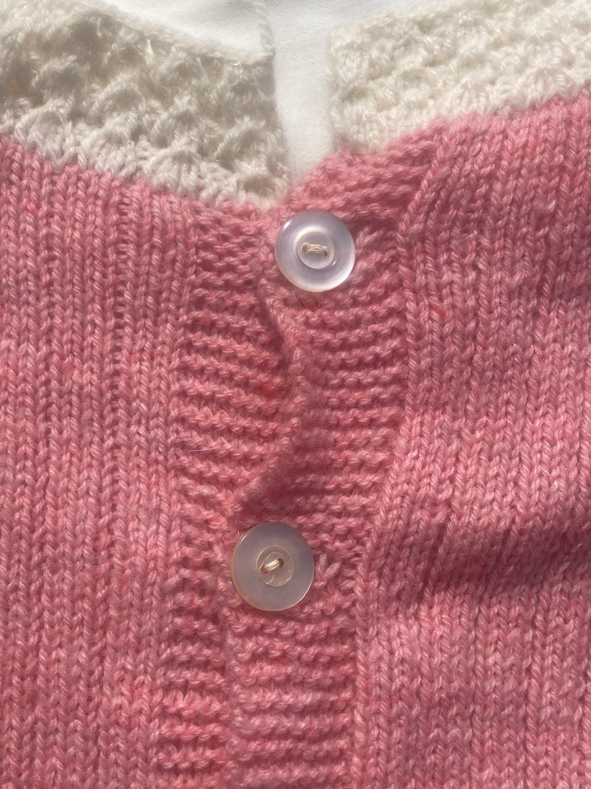 Vintage 80s Sweater Dress Juniors SM/M Pink White Spring Easter Church Party