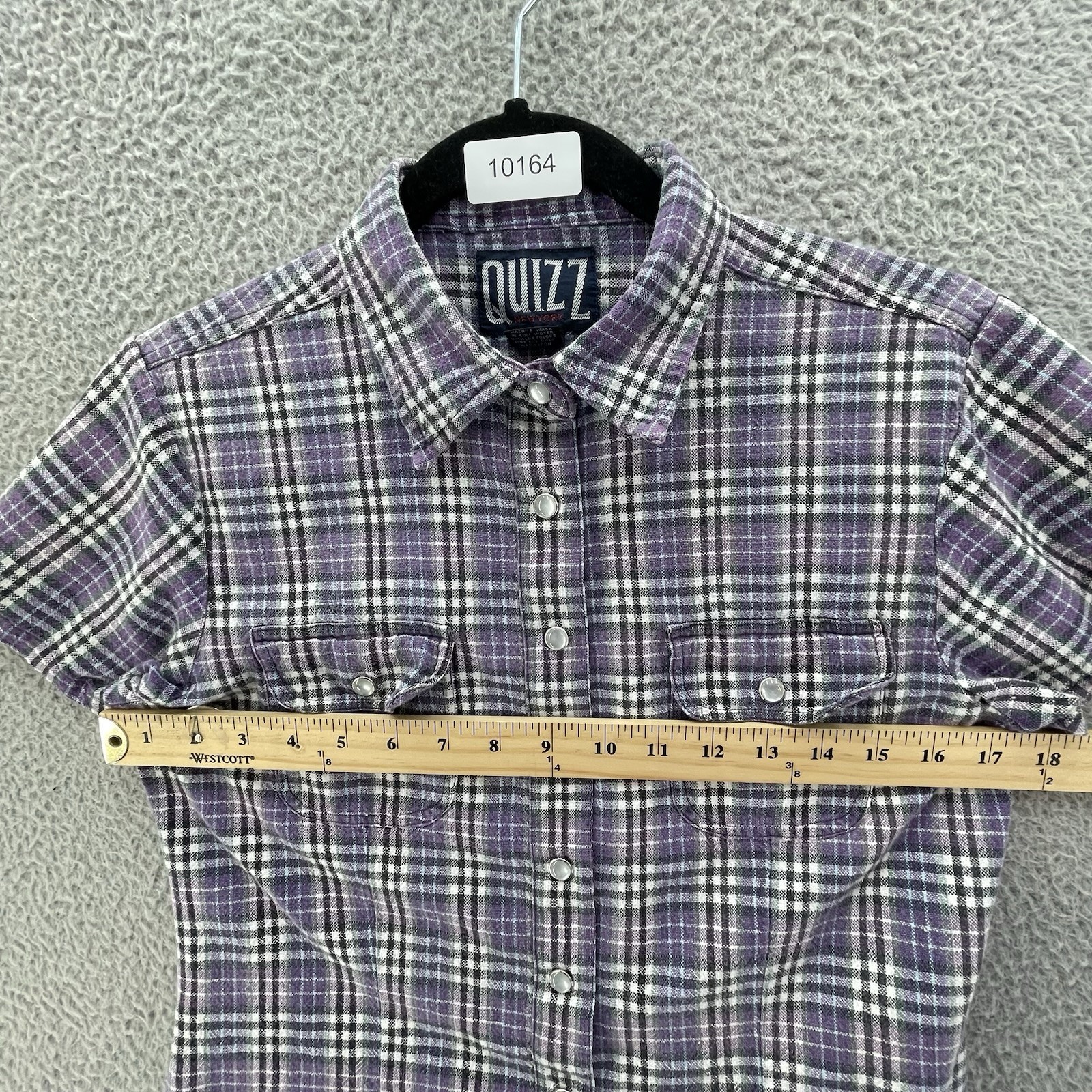 Vintage Quizz New with tags York Snaps Up Shirt Women Medium Crop Petite Purple*