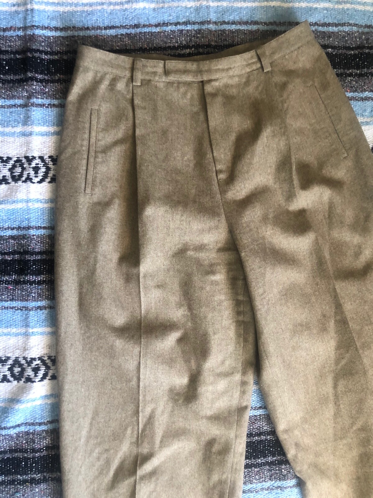 Vtg 70s 80s Pants 14 COMPANY ELLEN TRACY Wool Tweed Pleat Menswear Hepburn Cuff