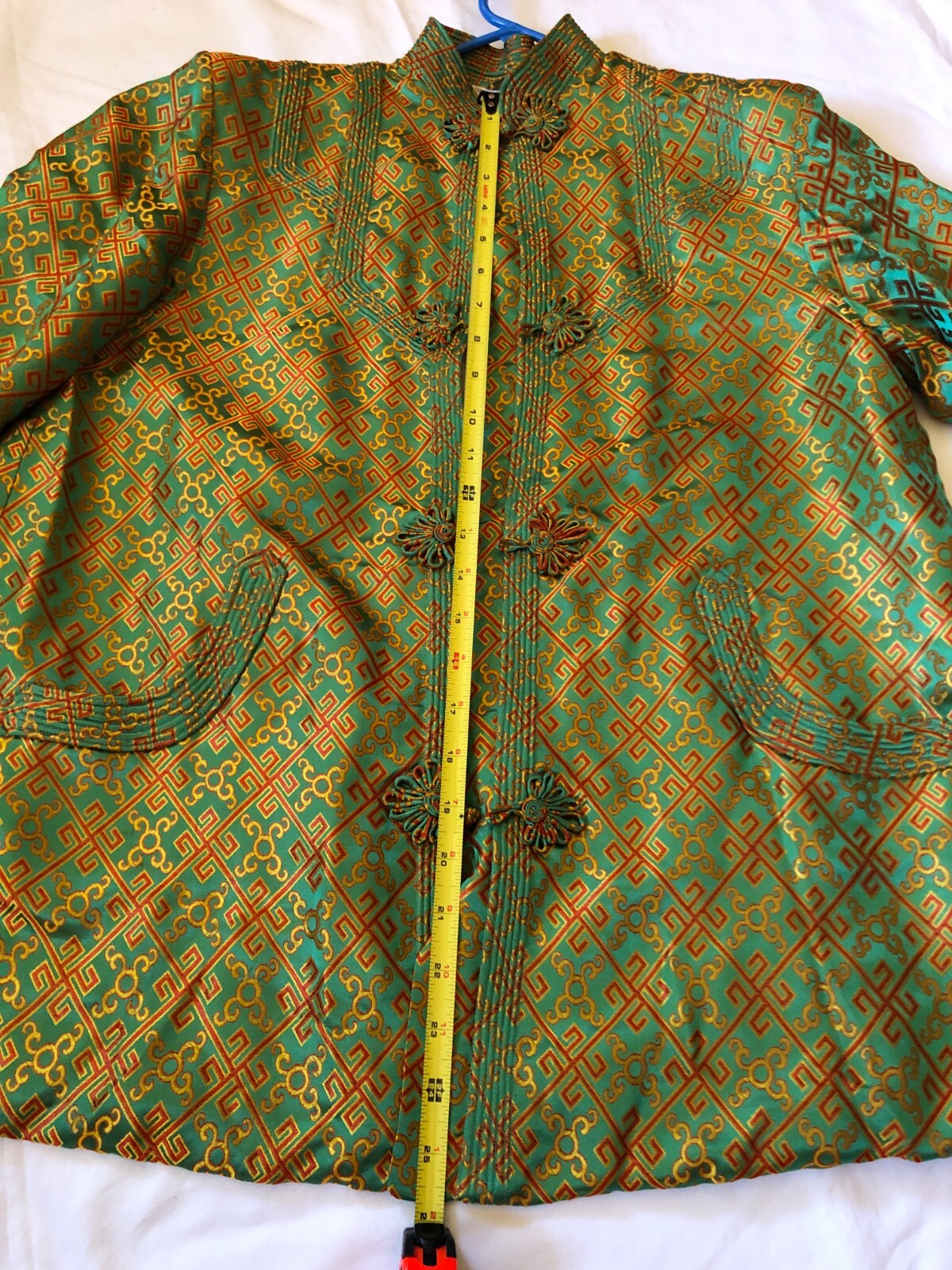 Vintage Silk Brocade Hong Kong Swing Lounge Jacket brilliant colors tag sz 38