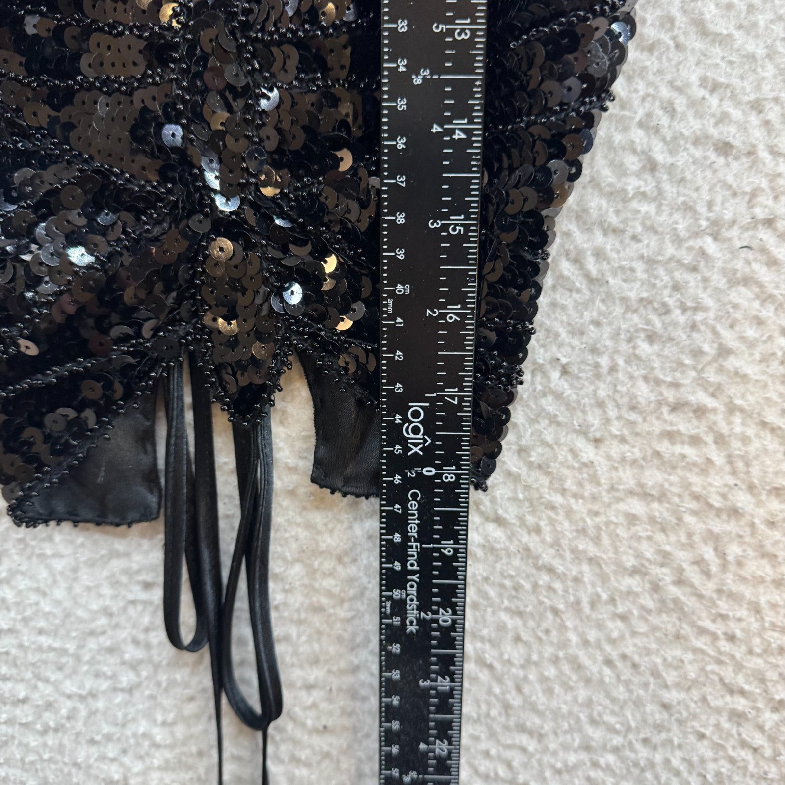Y2K Vintage Butterfly Crop XS Small Medium Black Sequin Cyber Rave Club Festival