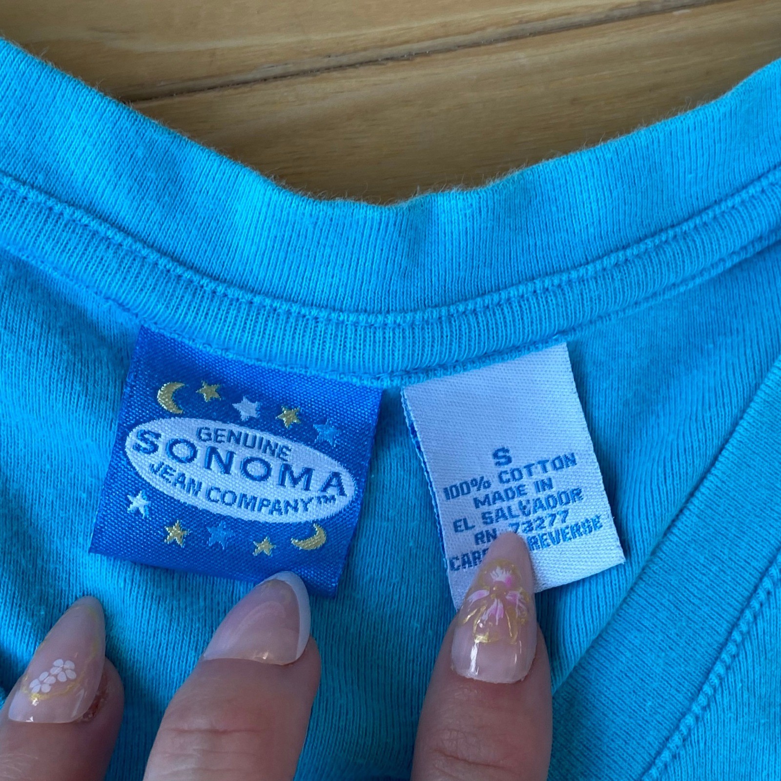 Vintage 90s Sonoma Turquoise Cotton Vneck Tank Top Athleisure Loungewear – S