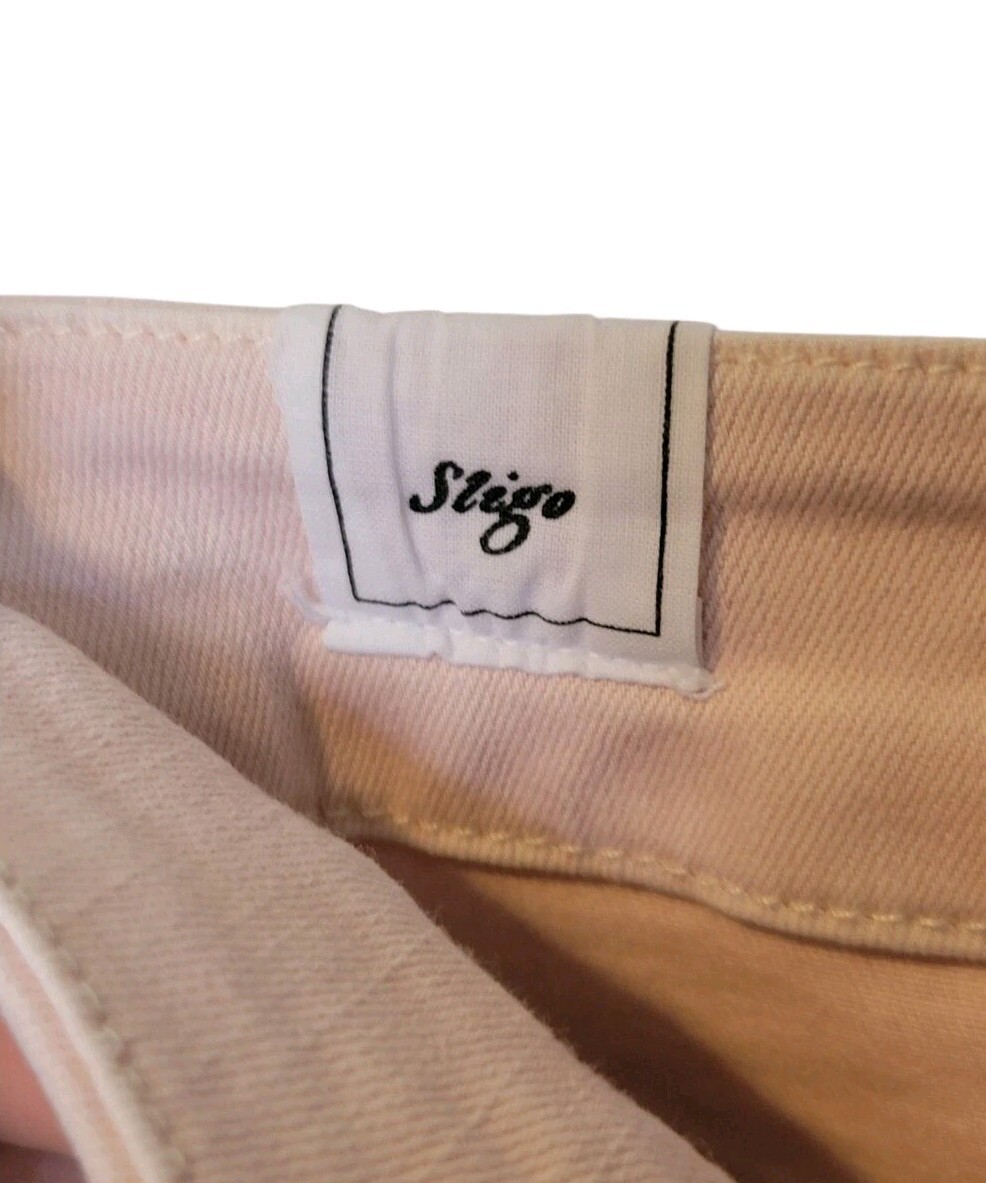 Frank & Eileen Sligo Vintage Rose Pink Raw Hem Jeans Womens 28 Straight Stretch