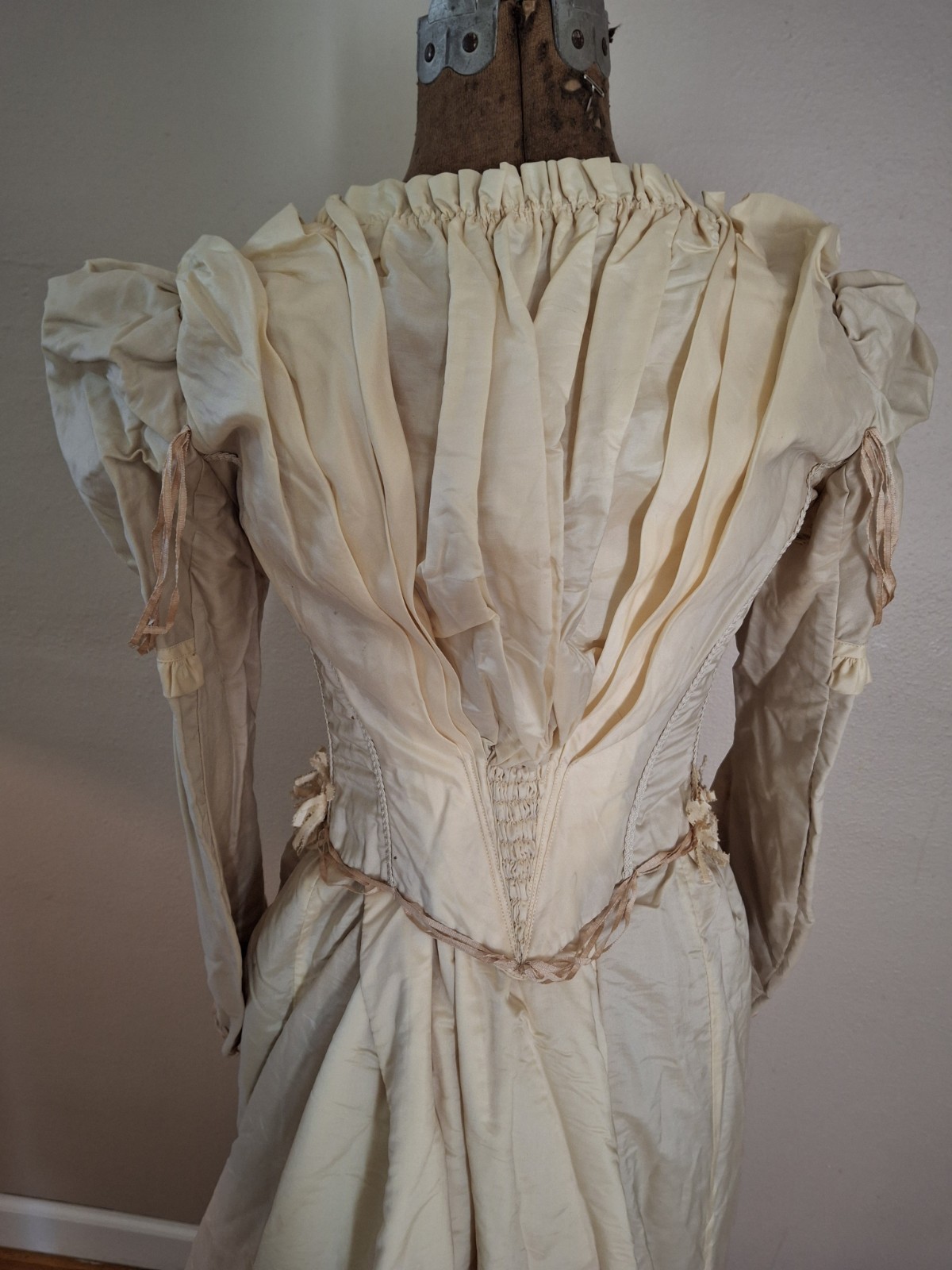 Vintage Victorian 1880s Ribbon Trim Bodice/Skirt Bridal Ensemble
