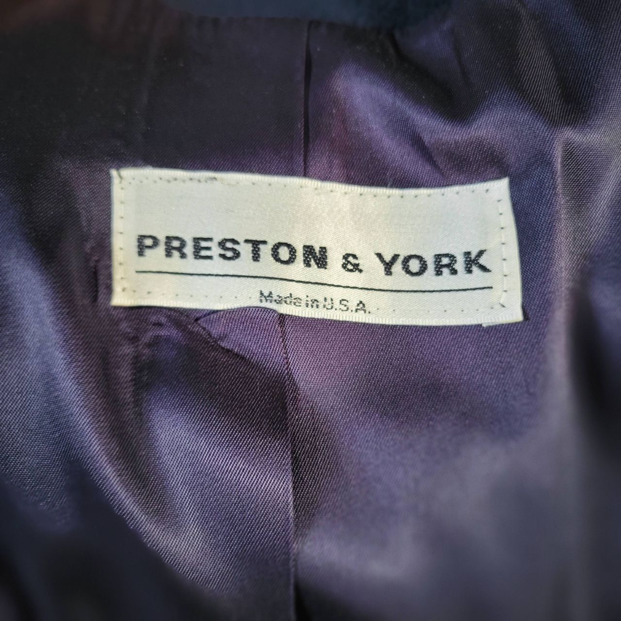 Vintage 70s PRESTON & YORK Navy Blue Coat 100% Wool Forstman – Medium