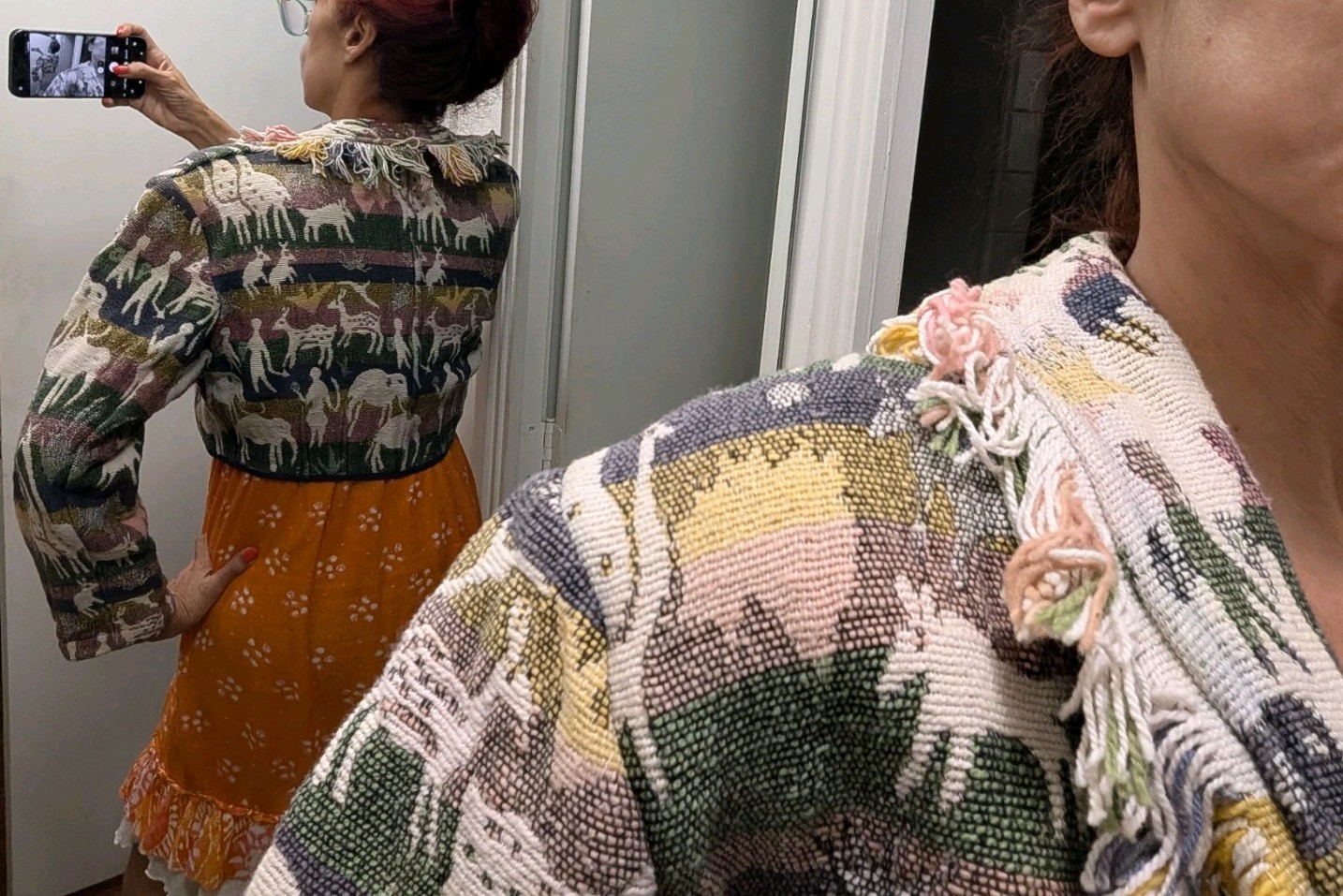 Passports Pier 1 Imports Sz S Vtg Tapestry Crop Jacket Safari Animals Serengeti
