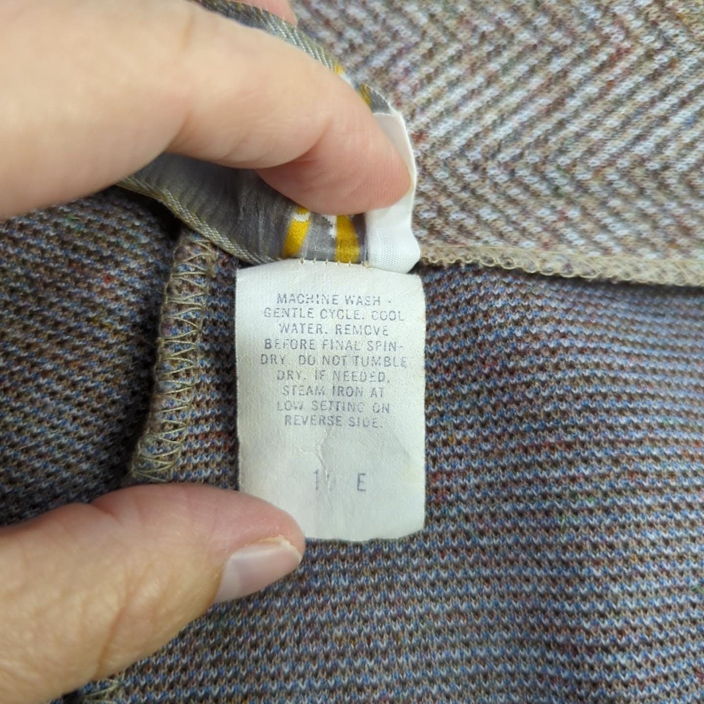 Vtg Mr Beau by RL Davis Herringbone Sz 28 Wide Leg High Rise Trousers Brown 487