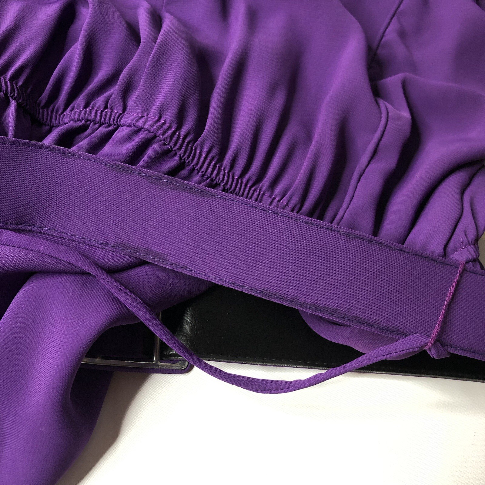 VTG 70s 80s Luci Pellini Balloon Sleeve Midi Dress in Plum Purple + Belt Fits: L