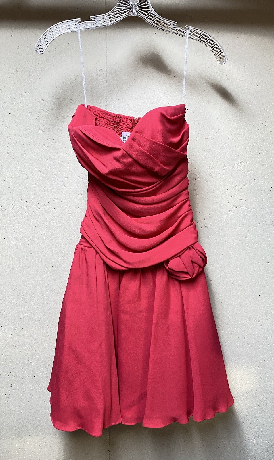 Vtg Positively Ellyn Pink Strapless Party Cocktail Prom Dress Sz 6 Made In USA