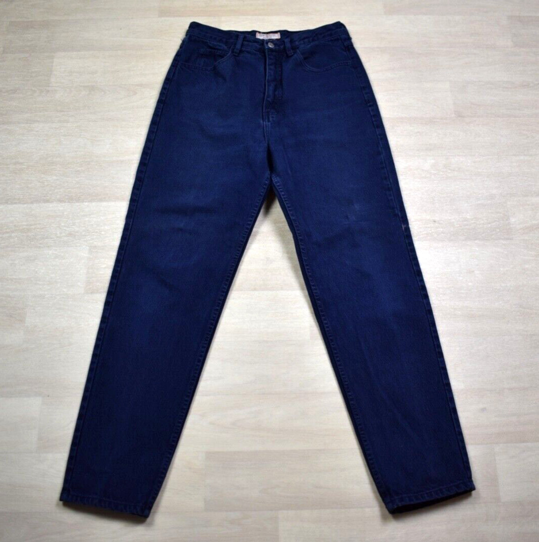 80s 90s GUESS Jeans Navy Blue High Rise Tapered Leg VTG 1990s