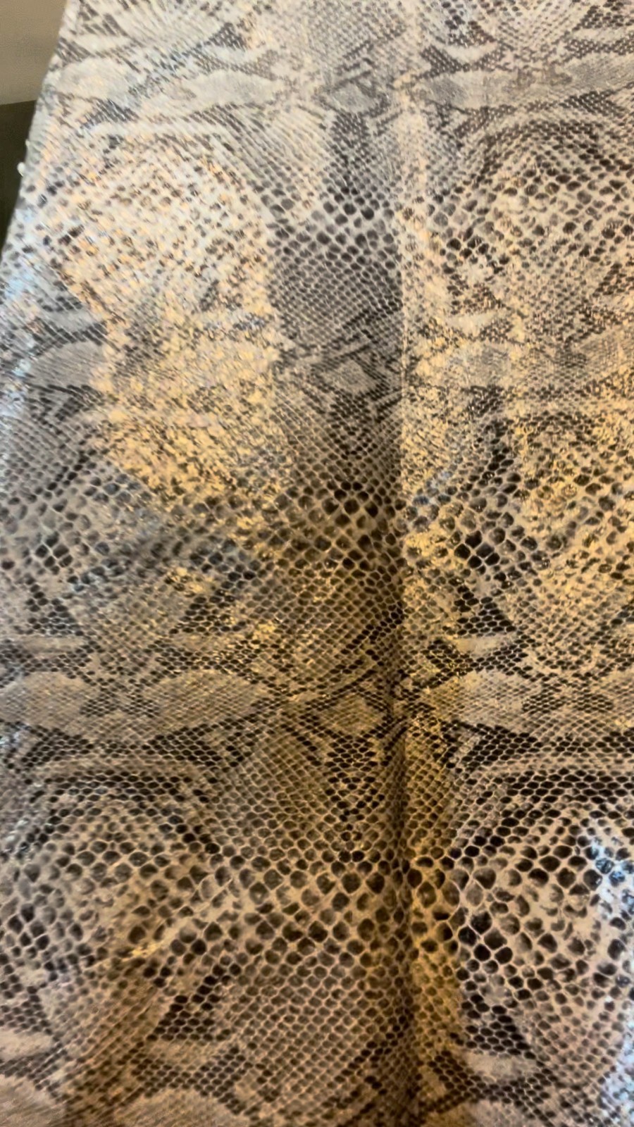 Vintage 1970s Ruth Scharff Snakeskin Print Vest Gray Black Satin Look