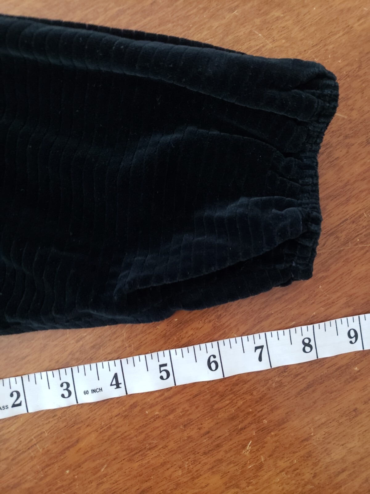 Vtg Pedestal Originals Dress Velvet Corduroy Like V Neck Black Sm