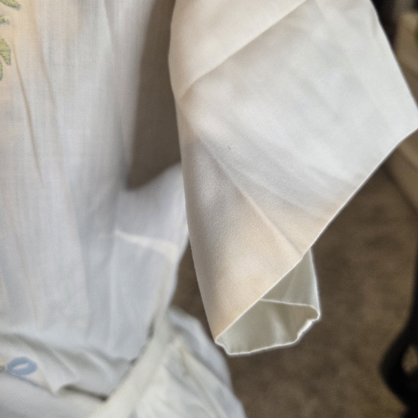 40s 50s VTG Cotton Belted Embroidered White Dress Sz Med 24 In Waist