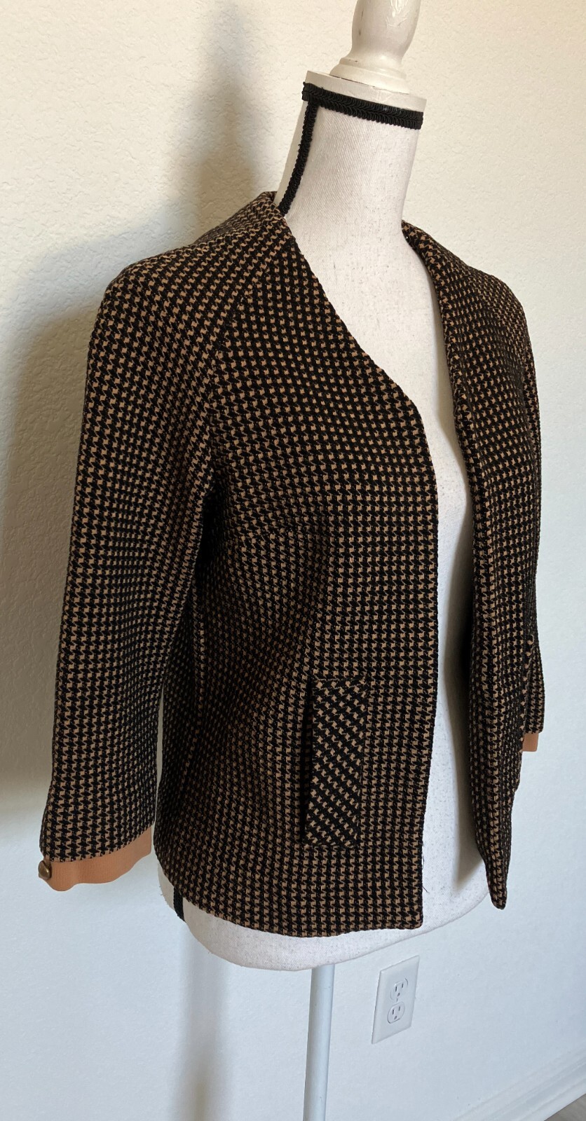 1950s Houndstooth Knit Blazer, 1960s Checkered Jacket