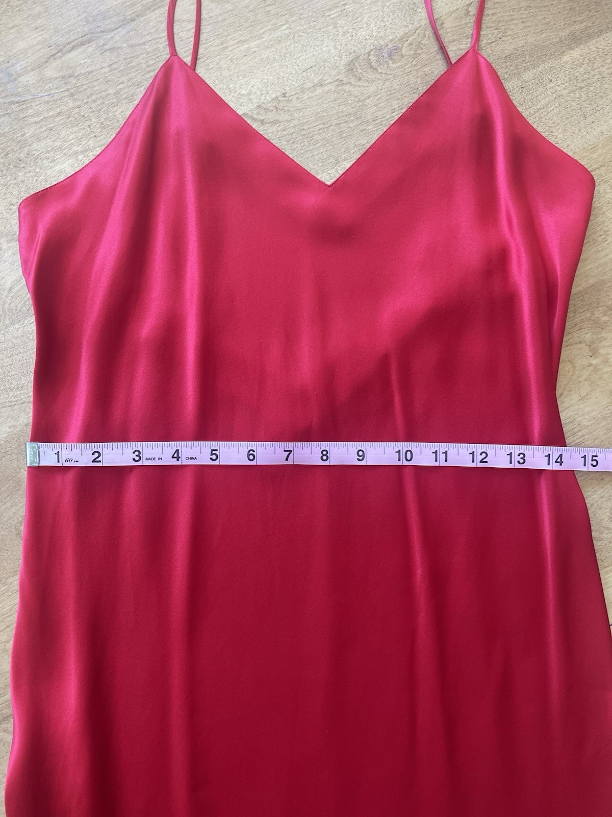 Vintage 80s Victoria’s Secret Gold Label Silk Slip Dress Size Medium Red Chemise