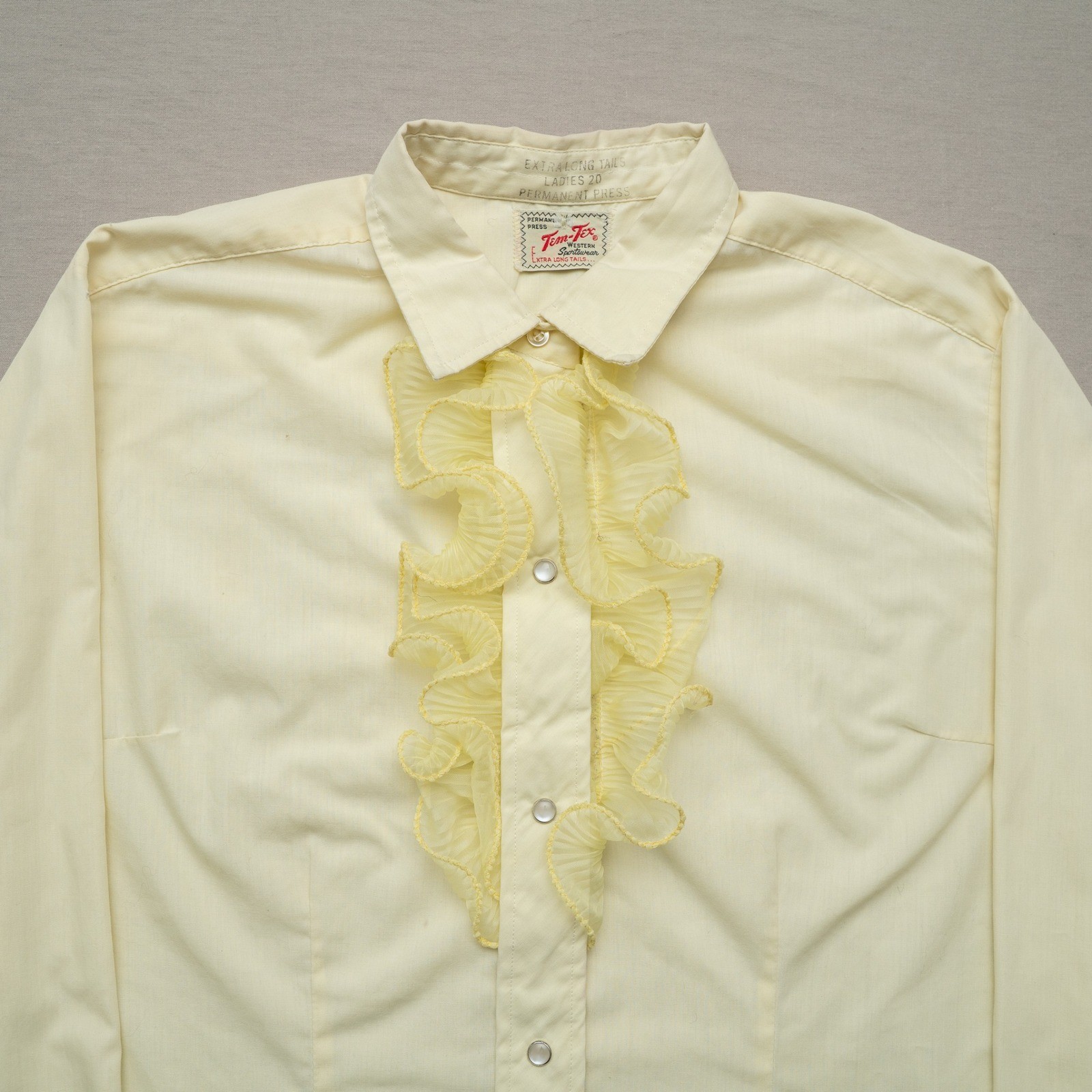 Vintage 60s 70s Tem Tex Western Sportswear Western Flare Pearl Snap Button Up