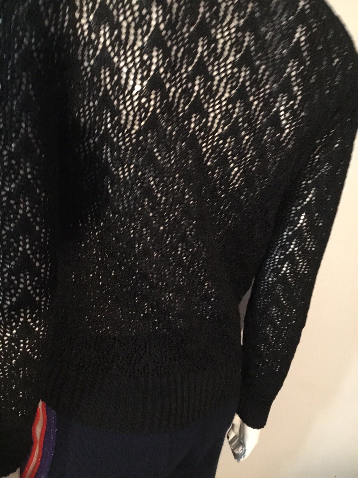 VTG 80s Vivanti Bullocks Wiltshire Black Cardigan Sweater Vintage 8