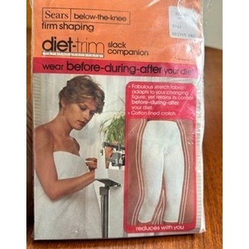 NEW Vintage Sears Diet-Trim Below-the-Knee Firm Shaping Shapewear Girdle White M