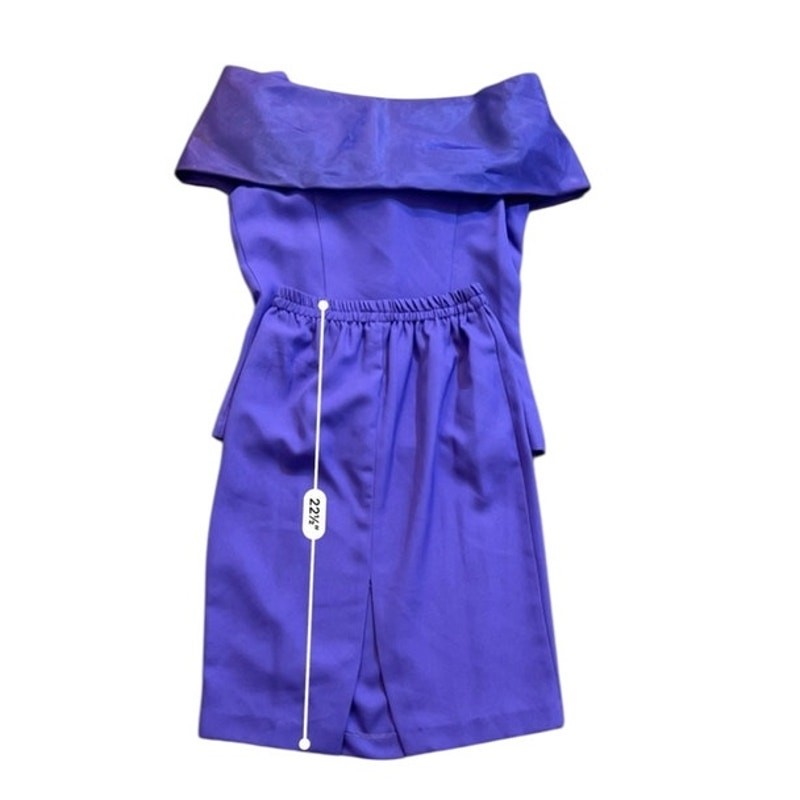 VTG Michael Marcella Skirt Suit Women 4 Purple 2pc Bow Rhinestone 80s Prom Glam