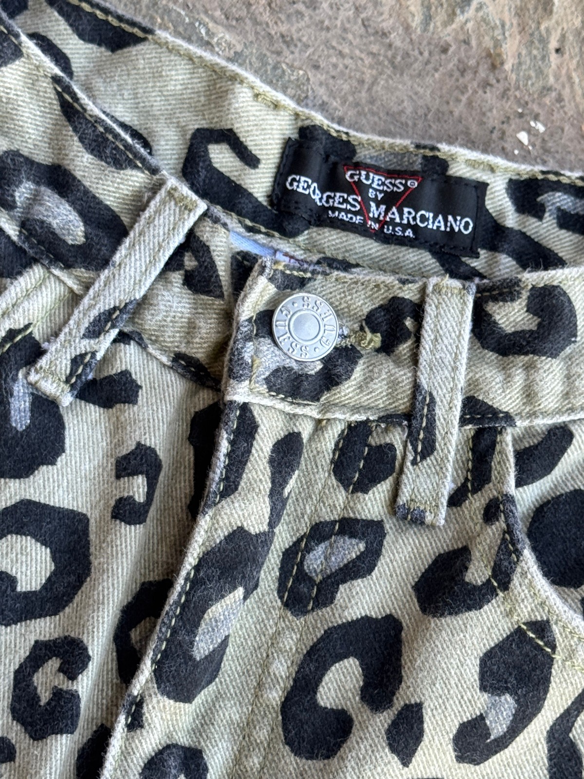Vintage 80s 90s Georges Marciano GUESS USA Leopard Print Jeans