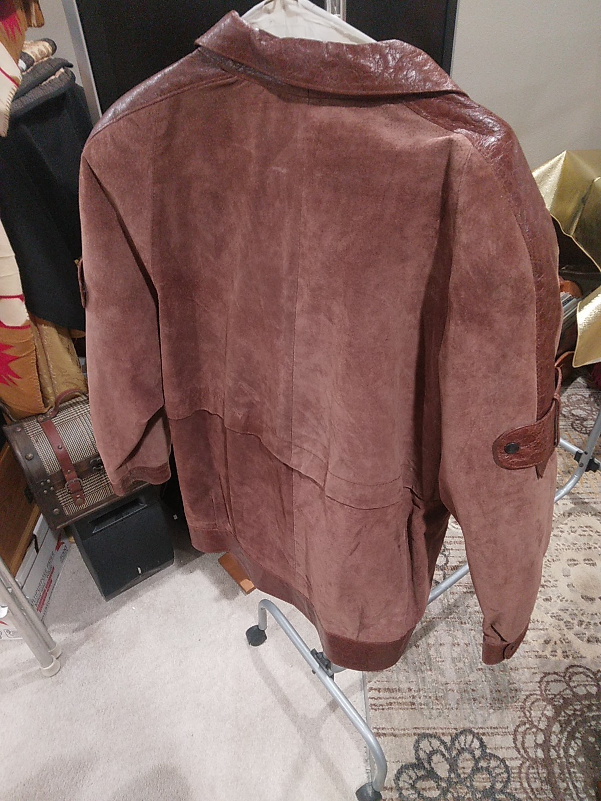 Avanti Genuine Pig Suede Brown BTN Down Jacket Size L Vintage Original Amazing!