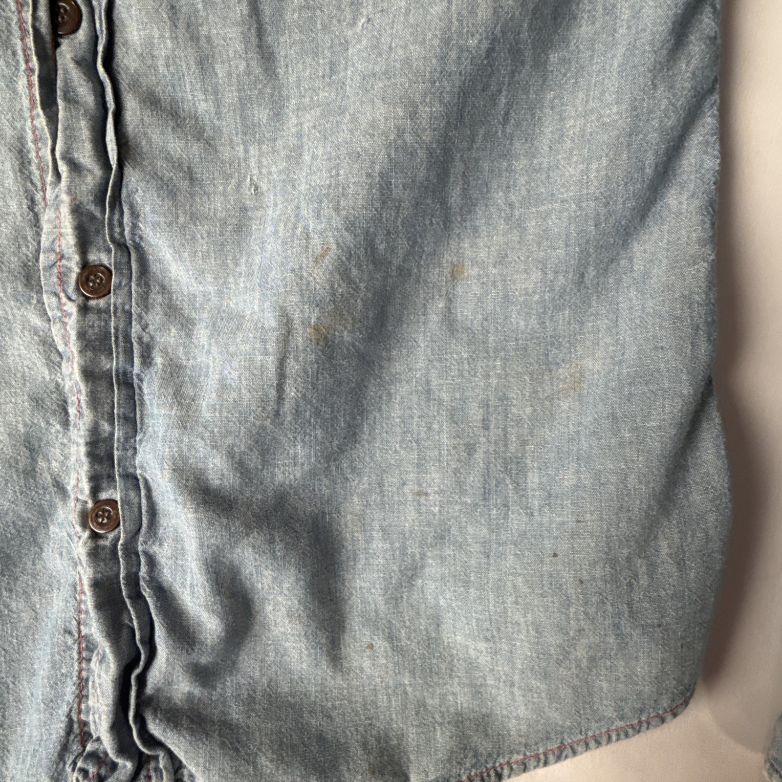 Vintage 70s Landlubber USA Blue Denim Shirt Western Snap Up Women’s Hippie Boho