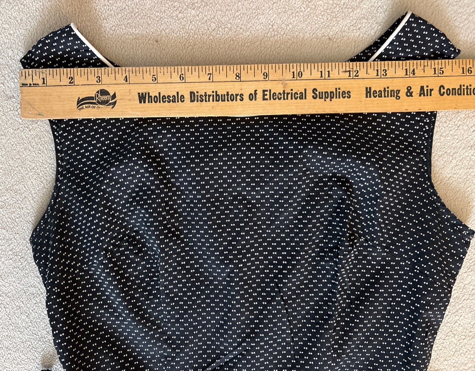 Vintage 1960’s Black & White Sleeveless Fit ‘N Flare Dress w/Sash Belt