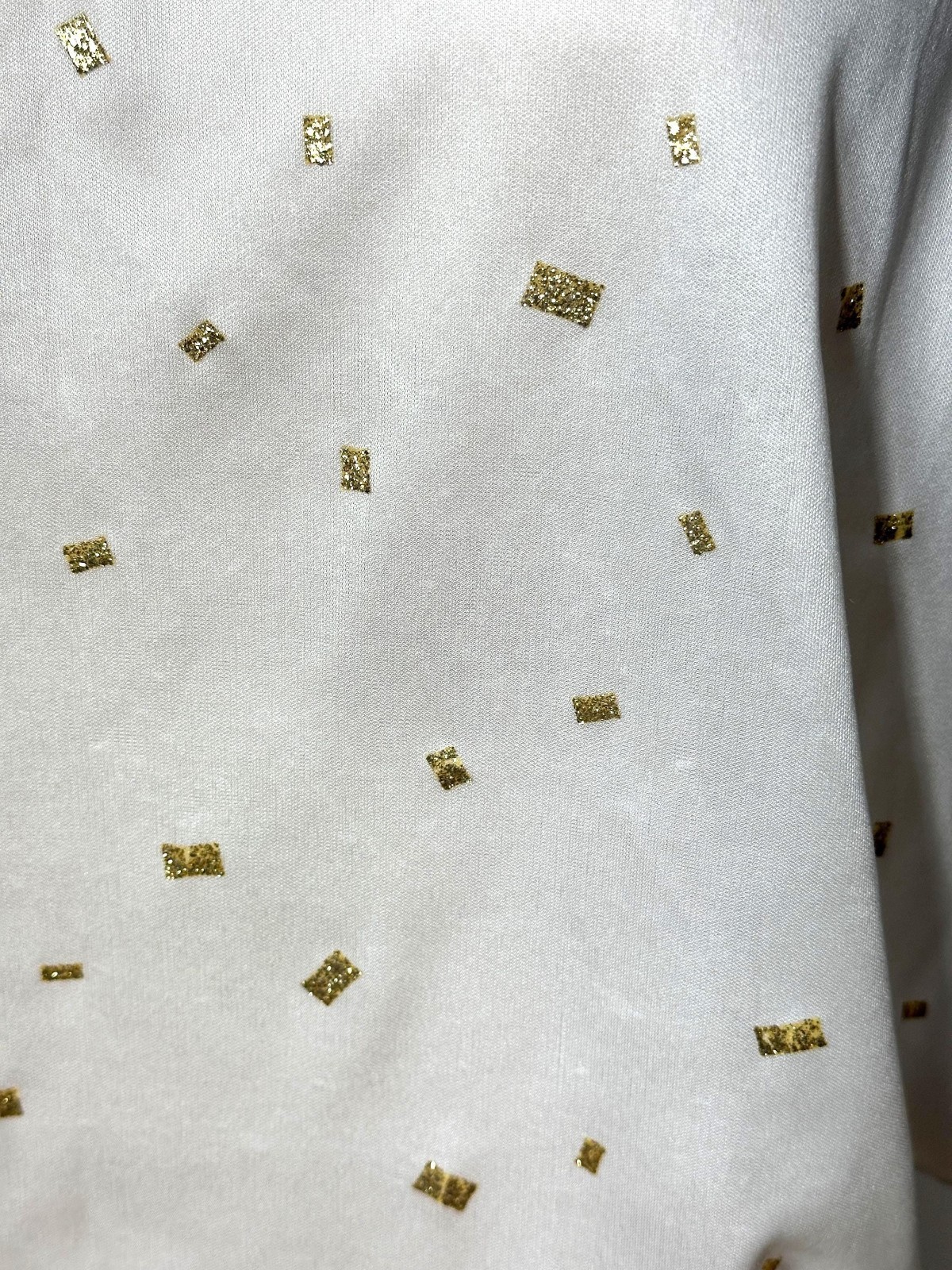 1980s dress with gold glitter and drop waist with sash by Diamond’s Run Size L