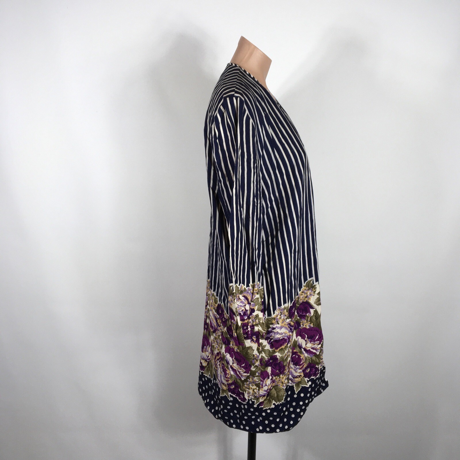 Jeffery and Dara Polka dot striped floral jacket shrug cardigan VTG 80s 11/12