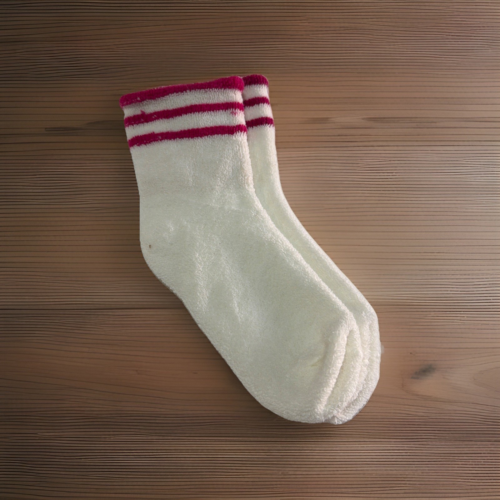 VTG Socks 80’s NOS Acrylic Orlon Nylon 9-11 Ankle Cut Terry Stripe Unisex.