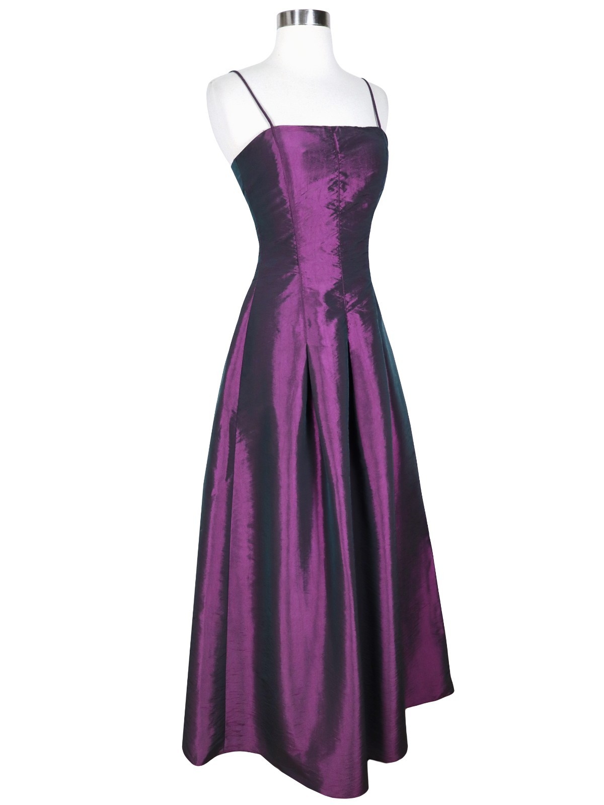 Vintage 90s Purple Spaghetti Straps Grunge Maxi Prom Gown Party Dress XXS XS