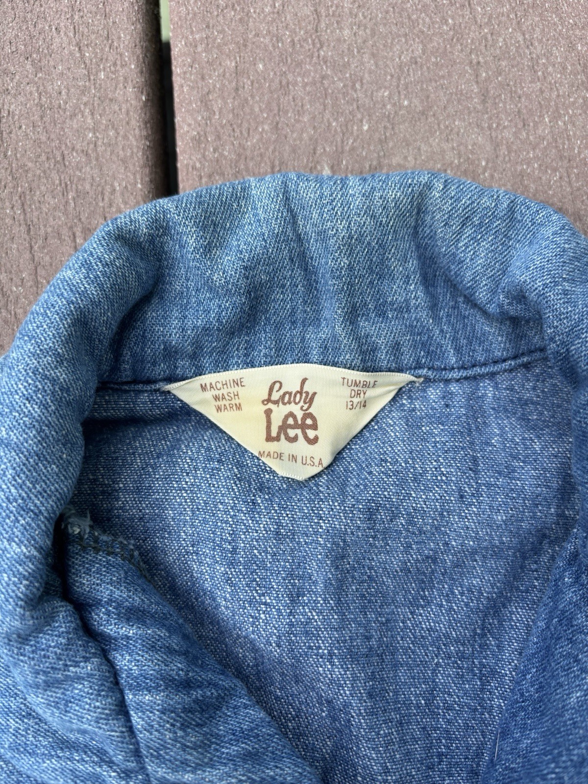 Vtg 1970s Lady Lee Denim Jacket Size Small Medium Blue Jean western top hippie