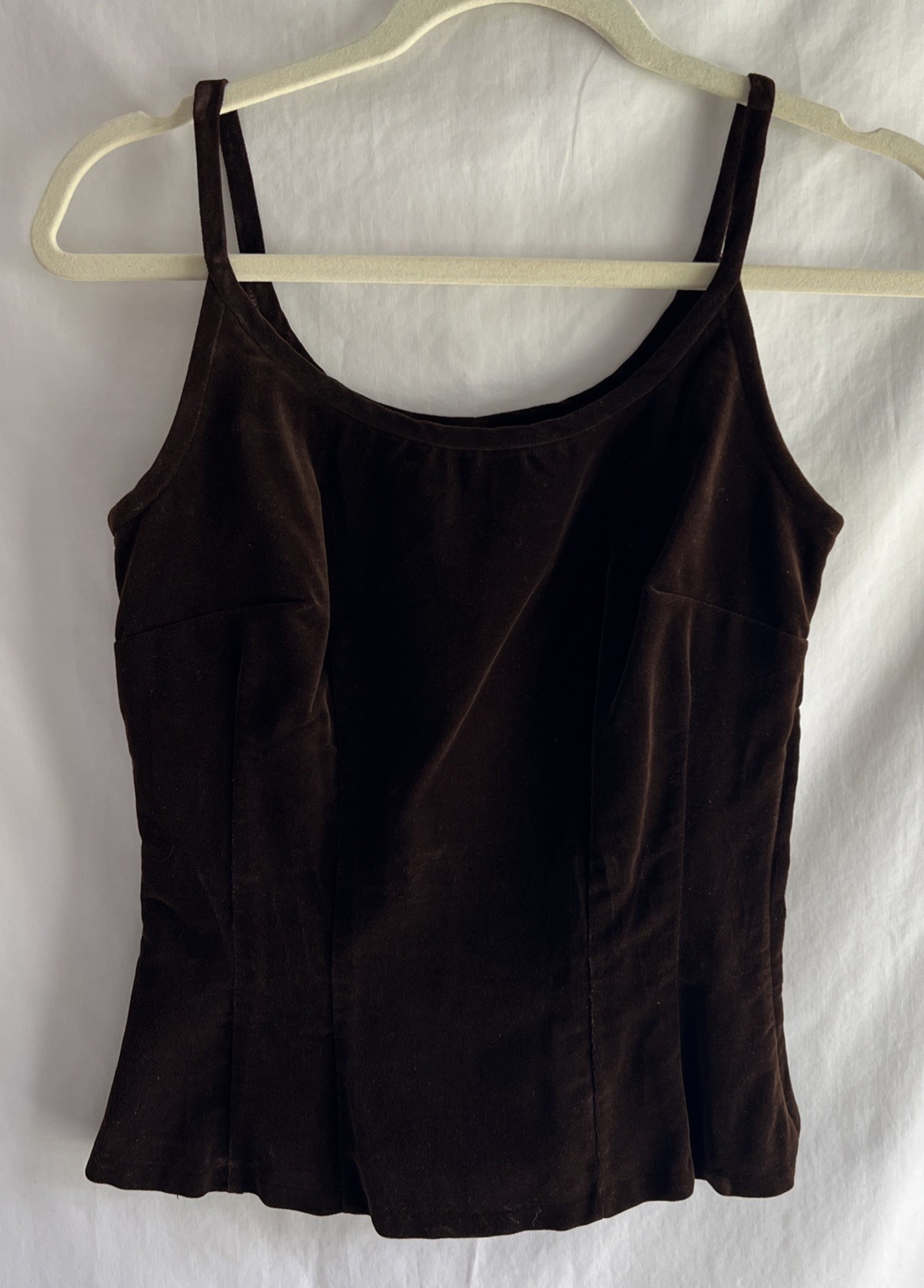 1950s Vintage Abby Michael Ltd Brown Velvet Camisole Tank Top Corset Size XS/S