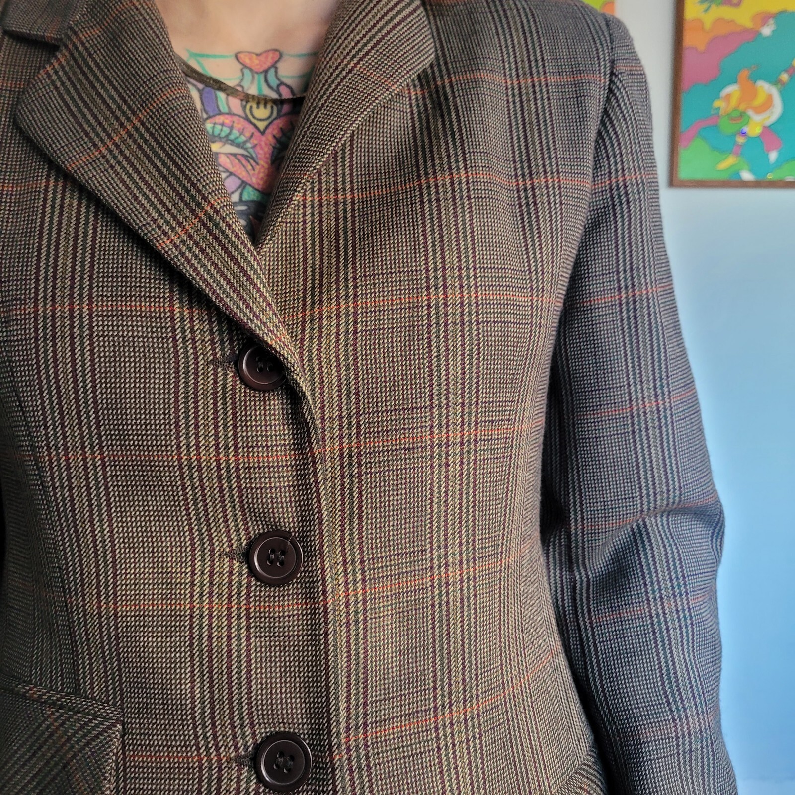 Vintage 70s Bridgetown Collection Russian Made Brown/orange Wool Blazer 8