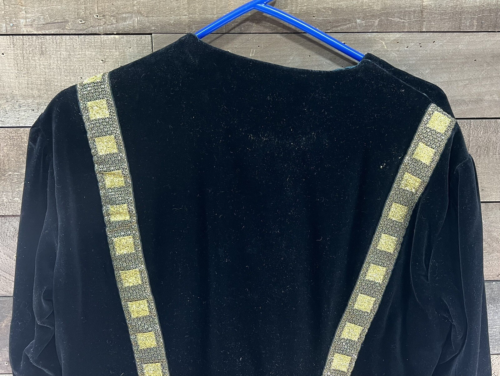 Vintage Black/Gold Renaissance Theatre Costume Gown Robe