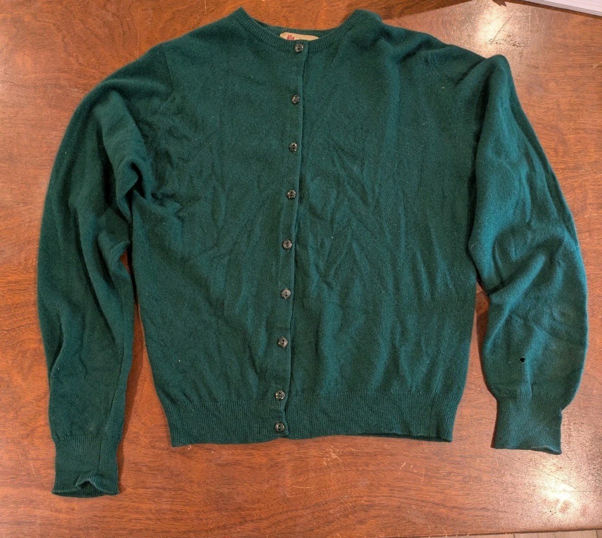 Pringle Made n Scotland Scotch House Vintage100% Cashmere Sweater Cardigan Green
