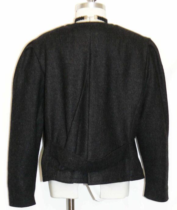 Bavaria Loden WOOL ALPACA BLACK Jacket LARGE CAT Women German Coat B46″ 16 L
