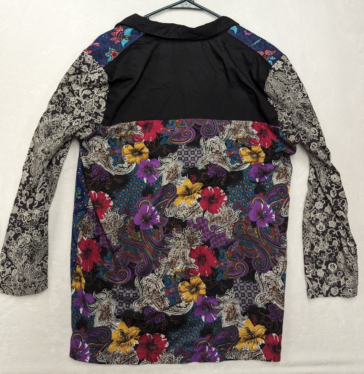 JRS ONLY! California Vintage Retro Floral Patchwork Single Button Blazer Large