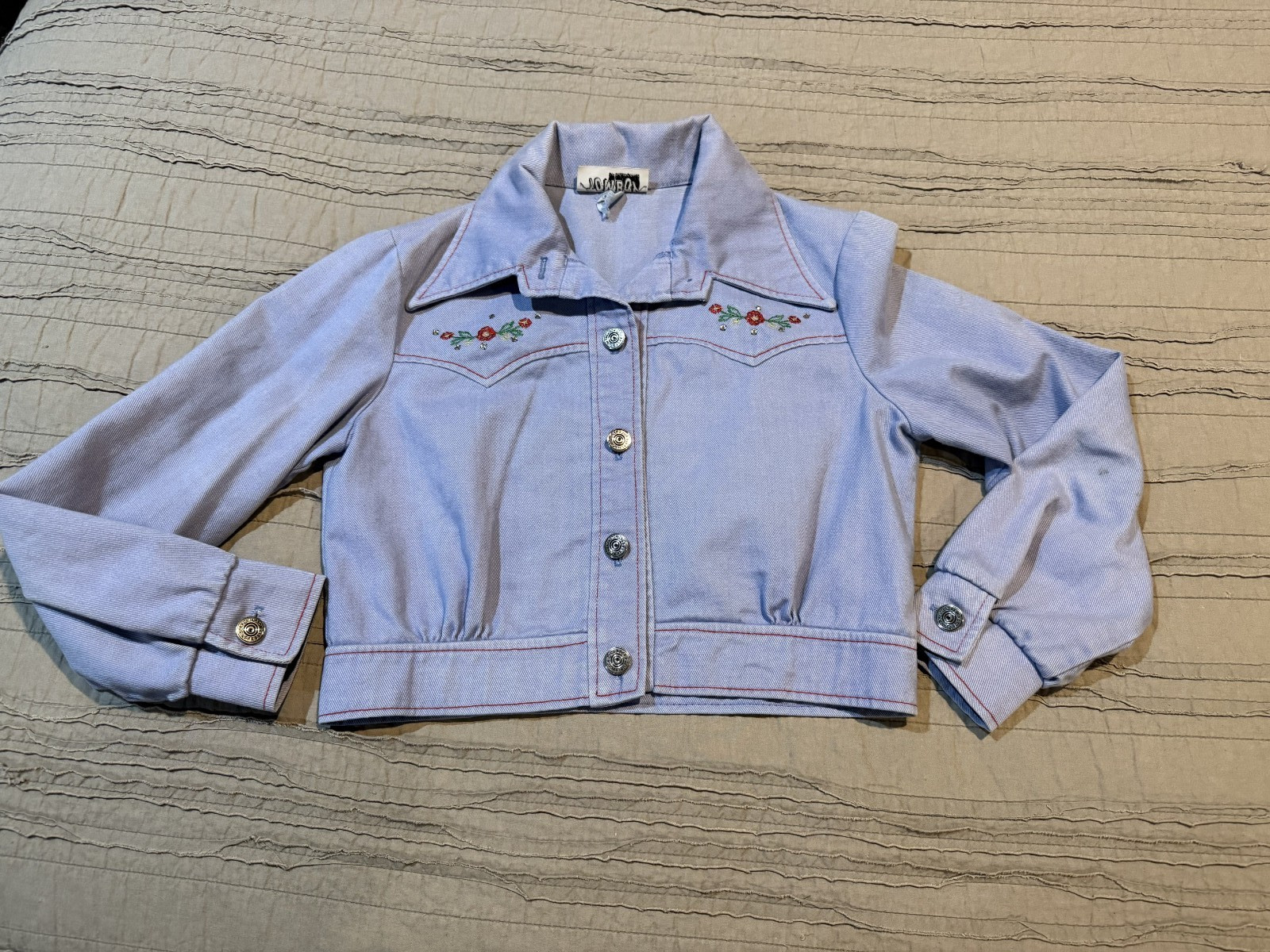 Women’s OOAK Vtg 70s TOMBOY OF CALIFORNIA Denim Jacket Flare Jeans Size S/M