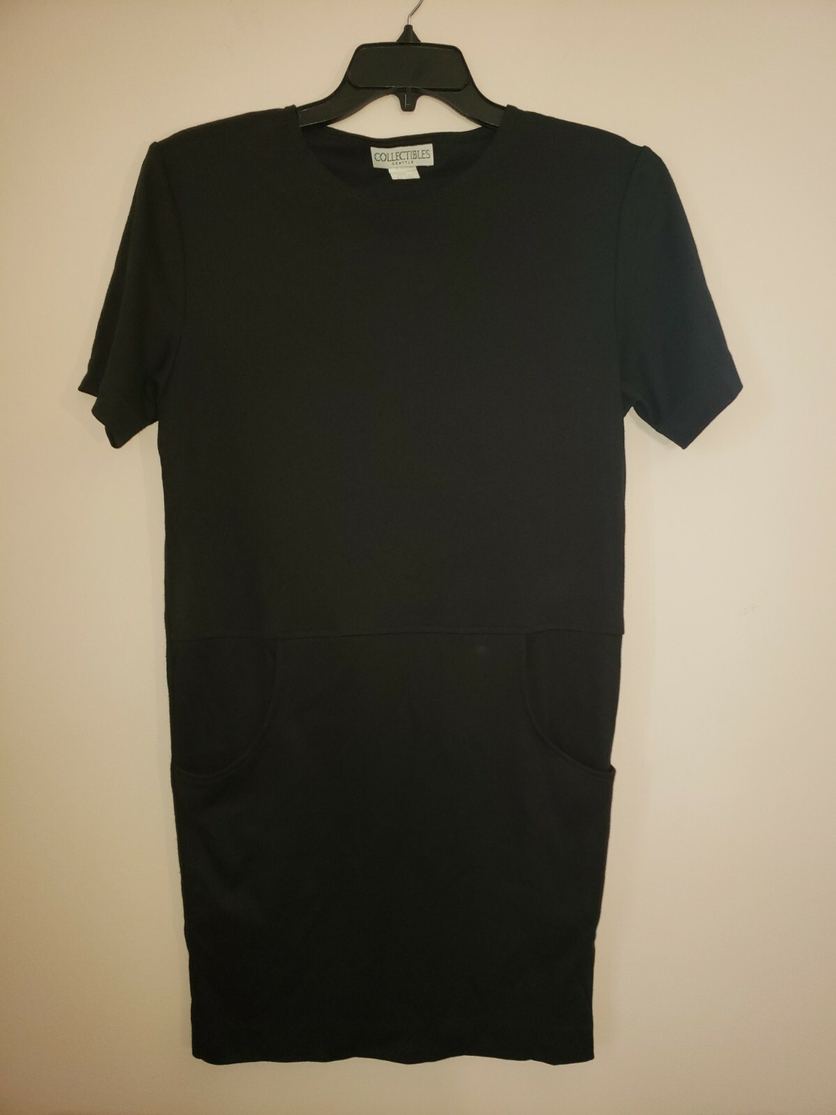Collectibles Seattle Vintage 80s Black Dress Size Extra Small Petite W Pockets