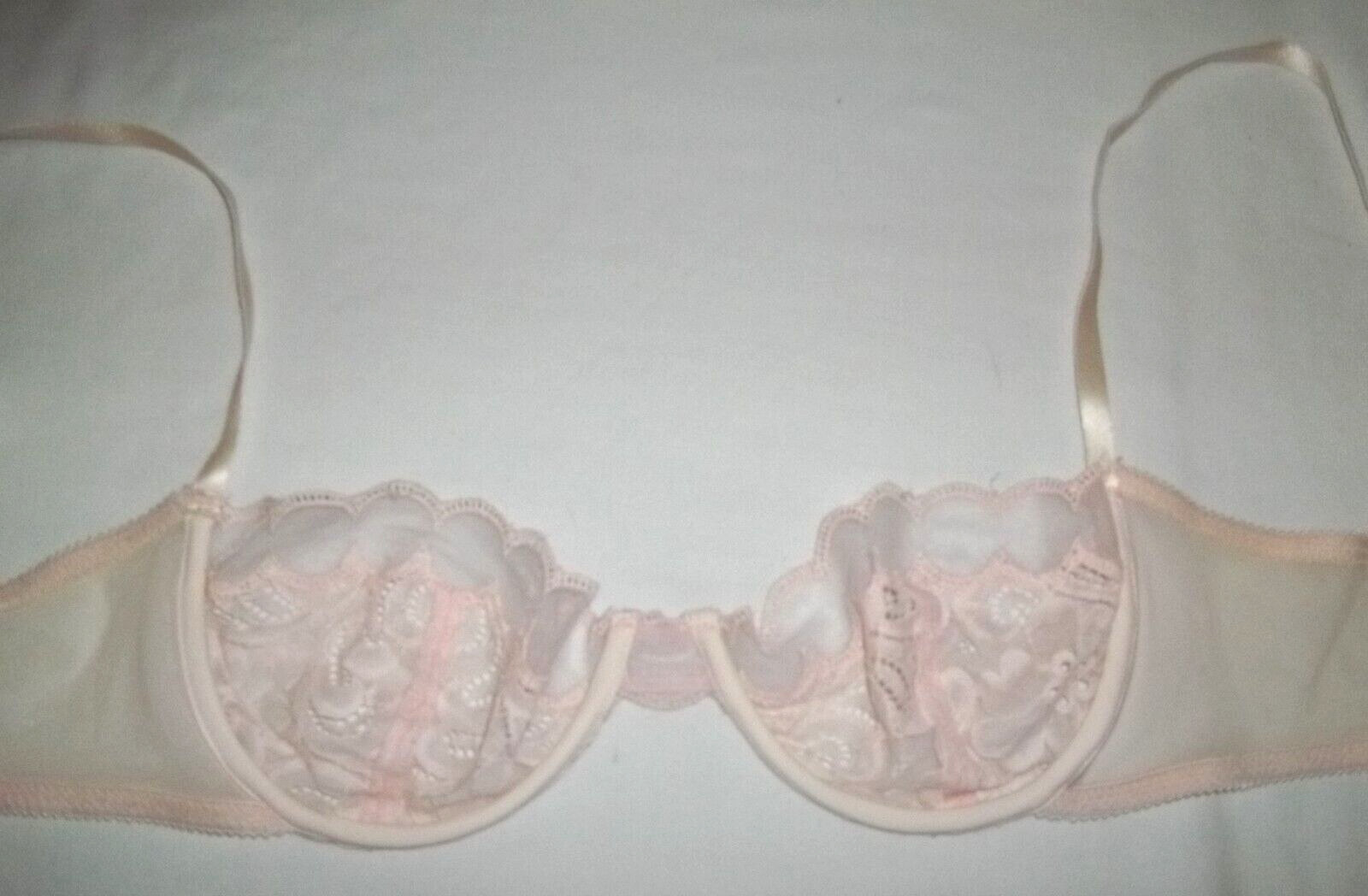 Vintage Rare Christian Dior Intimates 4758 Pink Lace Bra sz 36C Made in USA