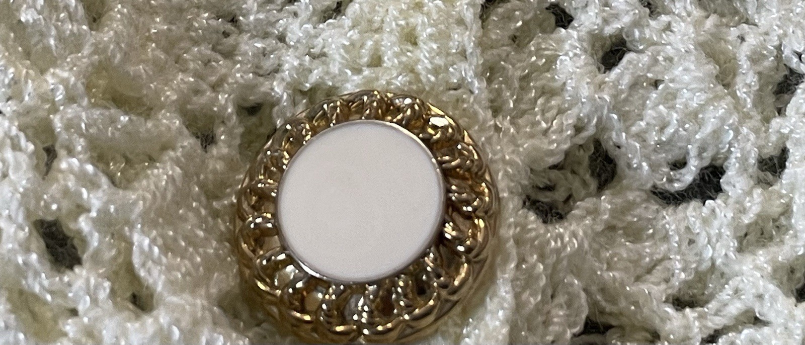 Vintage 70s Hand-Crocheted Cardigan XL Open Knit Acrylic Buttons Country Coastal