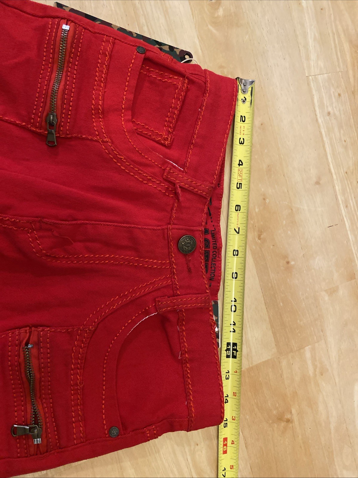 Vintage Eastbay Denim Jeans Pants NOS NWT Red Size 30