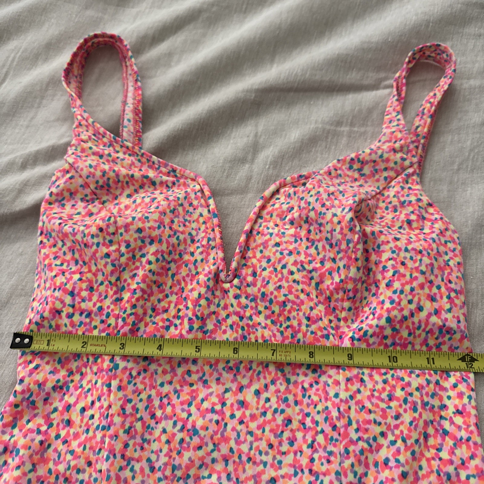 Vtg 90s One Piece 80s Bathing Swim Suit Sz S Citrus High Cut Polka Dot As Is