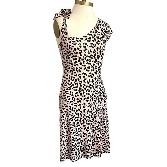 See by Chloe Pink Leopard Print Silk Jersey Asymmetric Dress – 6 🇮🇹