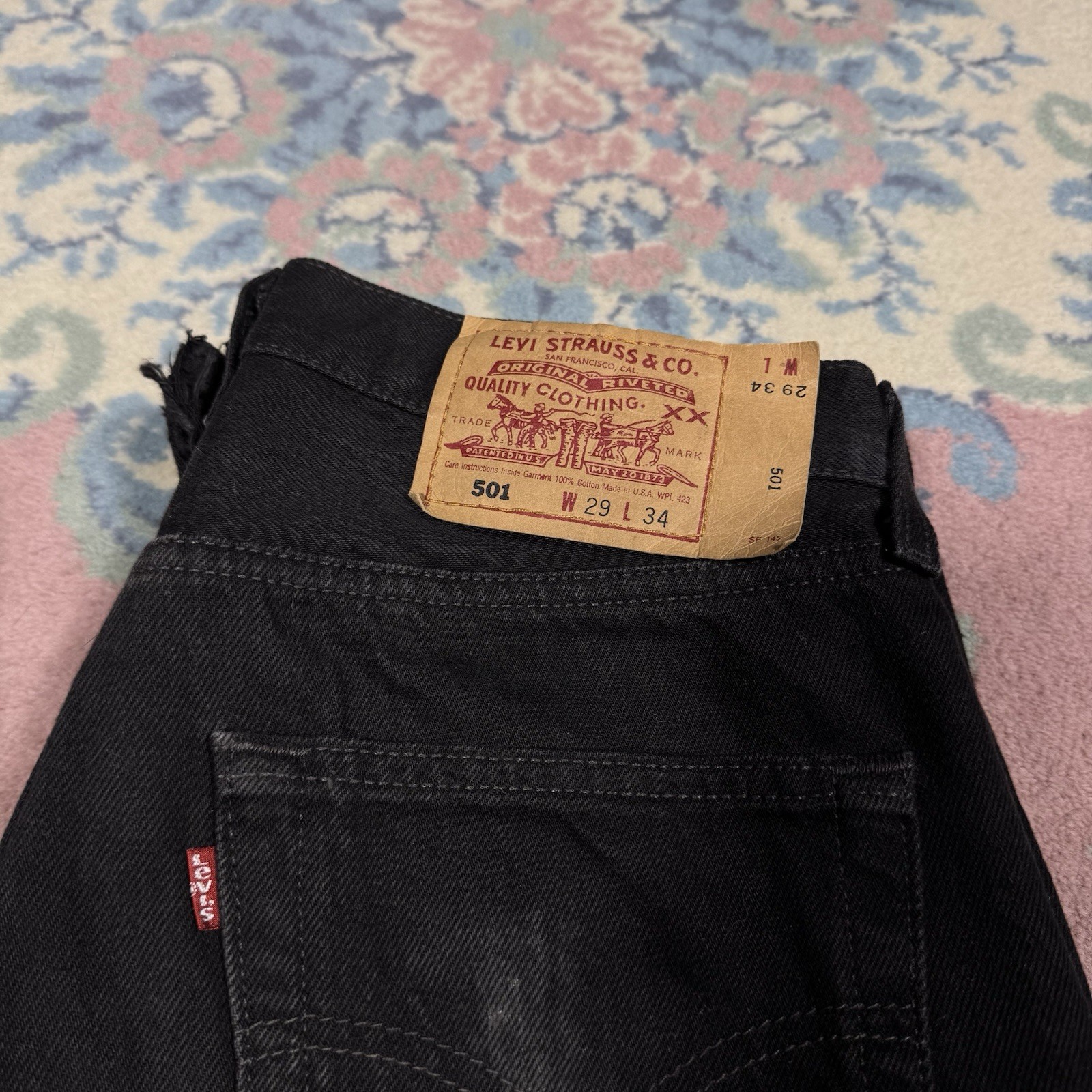 Rare Vintage 90s Women’s Black Levi’s XX 501 Made In USA 29×34
